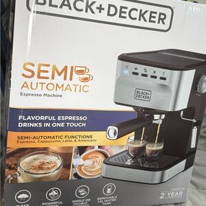 Black & Decker Silver and Black Espresso Maker